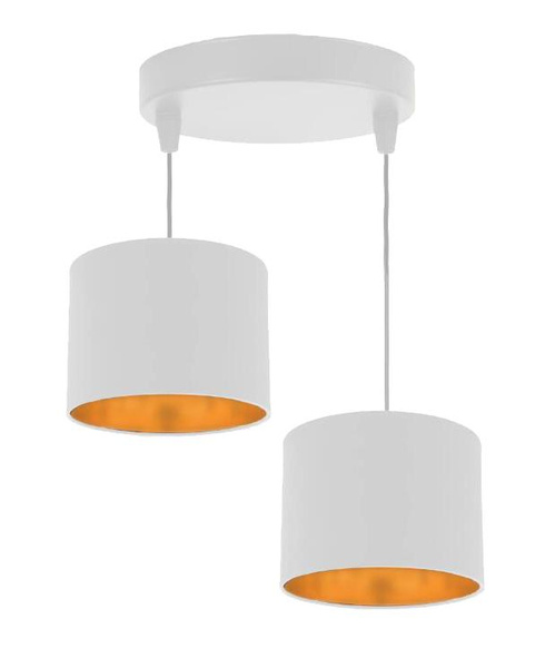 Lampa wisząca ATLANTA, biały/złoty, 2x40W E27