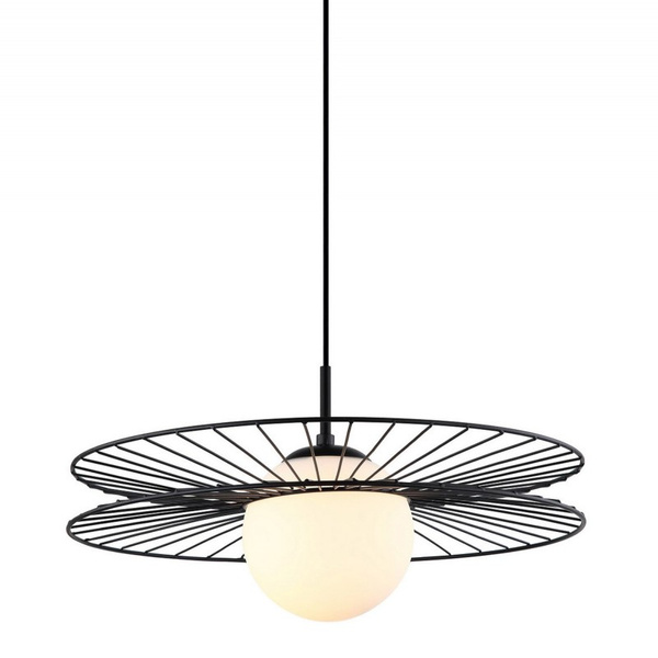 Lampa wisząca SANDY śr. 11cm E27 | czarny/biały