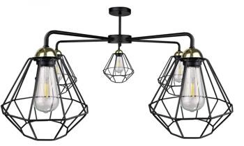 Lampa sufitowa 5xE27 FOSKAL BLACK/GOLD