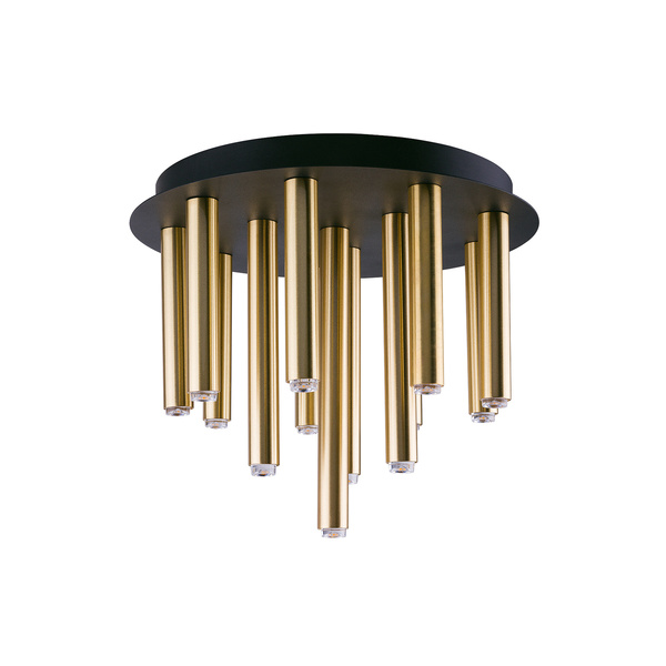 Lampa sufitowa nowoczesna rurki STALACTITE BRASS  XIII czarny/mosiądz śr. 34cm 9054