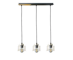 Lampa wisząca 3xE27 AMON LONG BLACK/GOLD IV