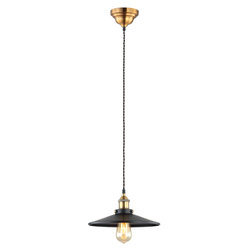 Lampa wisząca Verda śr. 26cm E27 | czarny/złoty