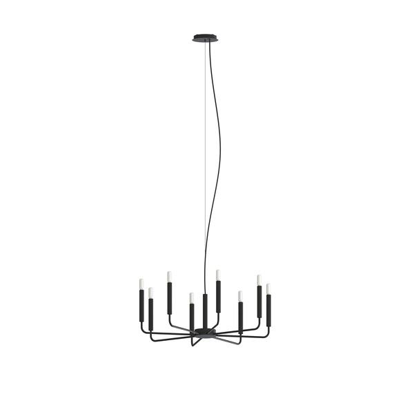 Lampa wisząca ORTO VIII 8xE14 wys.170cm szer.73cm | Czarny 11460