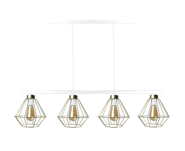 Lampa wisząca 4xE27 FEBRIS WHITE/GOLD LONG