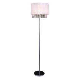 Lampa podłogowa ASTRA 155cm E27 | chrom/biały