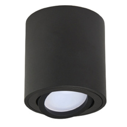 Natynkowa lampa tuba spot  AHA regulowana 1xGU10 śr. 8cm | Czarna wys 8,4cm