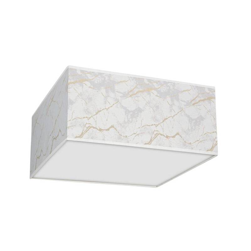 Kwadratowy plafon do salonu SENSO White/Gold 50 cm 3xE27 | biały złoty