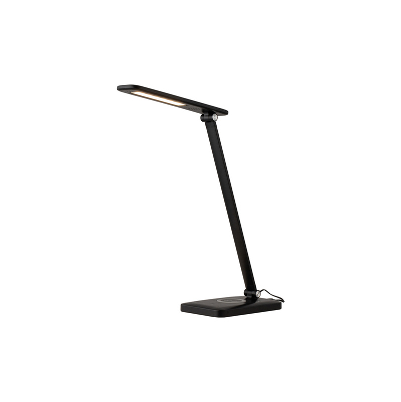 Lampa biurkowa do pracy i domu STYLE LED ładowarka indukcyjna 1A | czarna