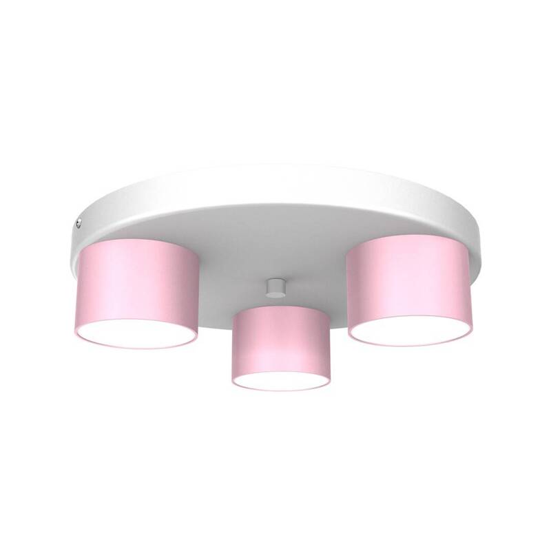 Lampa sufitowa plafon DIXIE PINK 3x GX53 szer. 30cm | różowy